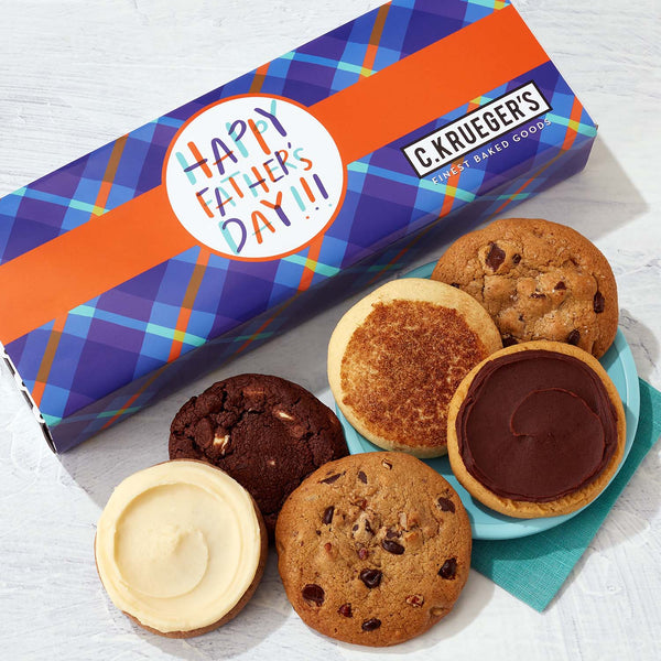 Father's Day Wavy Plaid Half Dozen Sampler - Assorted Cookies