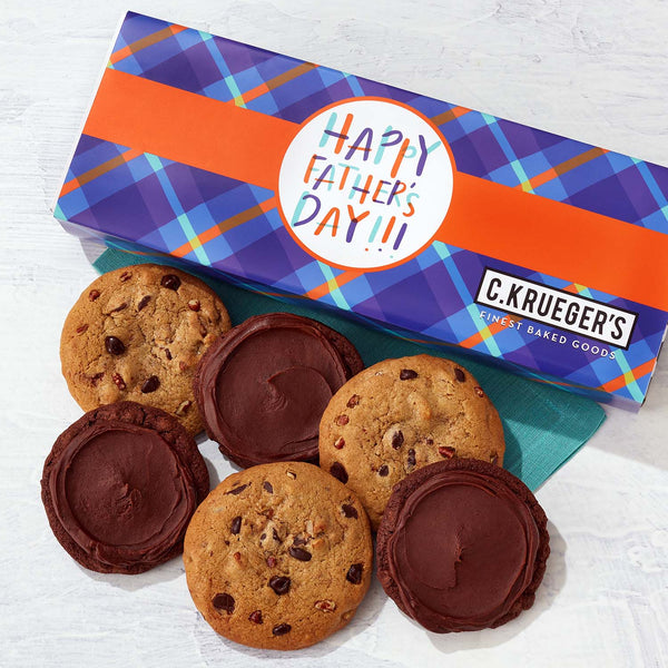 Father's Day Wavy Plaid Half Dozen Sampler - Select Your Cookies