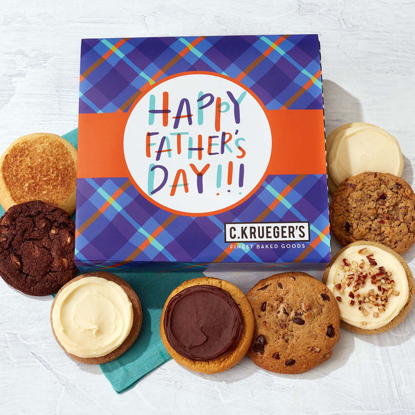 Father's Day Wavy Plaid Cookie Gift Box - Assorted Cookies