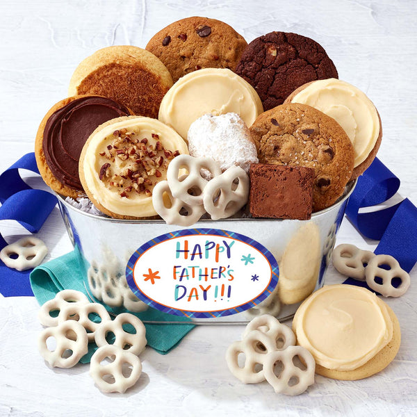 Father's Day Wavy Plaid Gift Pail - Cookies and Snacks