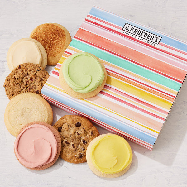 Summer Vibe Stripes Cookie Gift Box - Assorted Cookies
