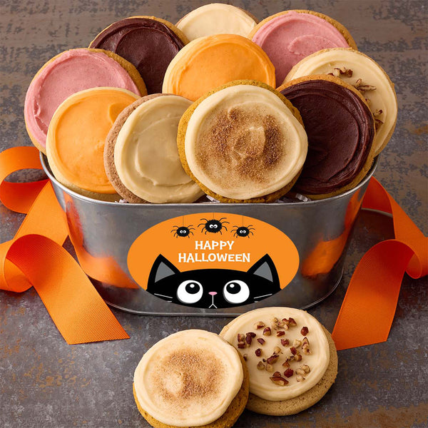 Halloween Scaredy Cat Gift Pail - Iced Cookies