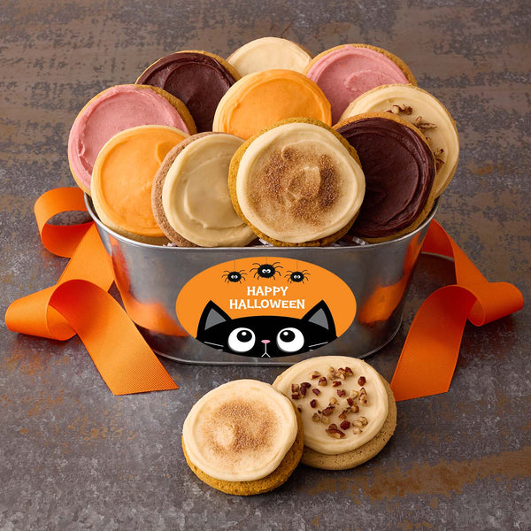 Halloween Scaredy Cat Gift Pail - Iced Cookies