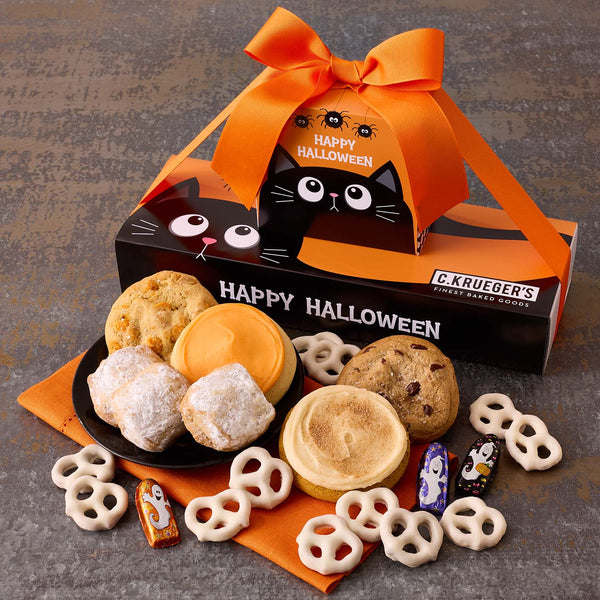 Halloween Scaredy Cat Sampler Gift Stack - Cookies and Snacks