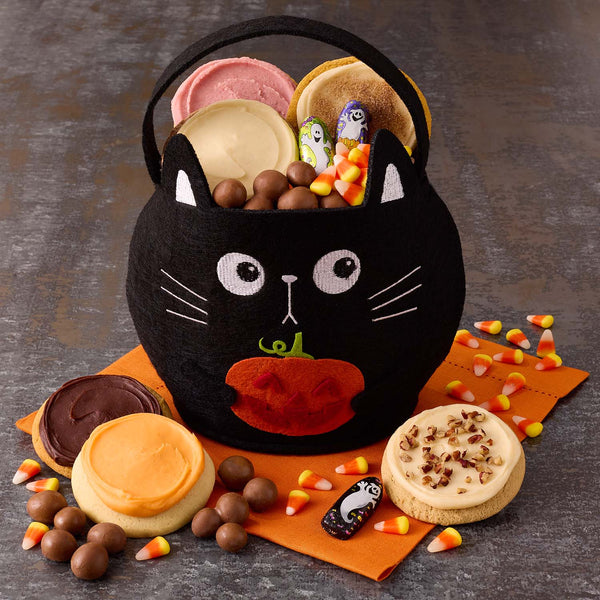Halloween Scaredy Cat Felt Tote - Cookies and Snacks