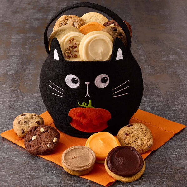 Halloween Scaredy Cat Felt Tote - Assorted Mini Cookies