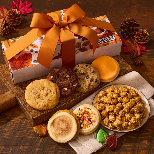 Cozy Autumn Sampler Gift Stack – Cookies and Snacks