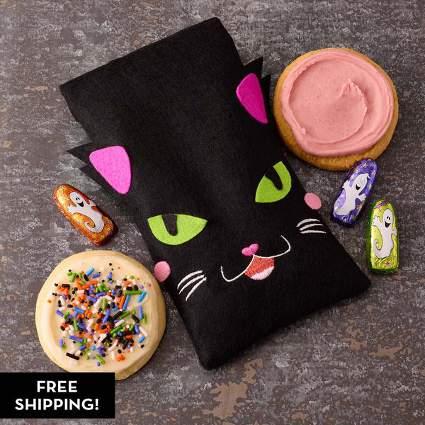 Halloween Black Cat Felt Treat Bag – Cookies and Chocolates