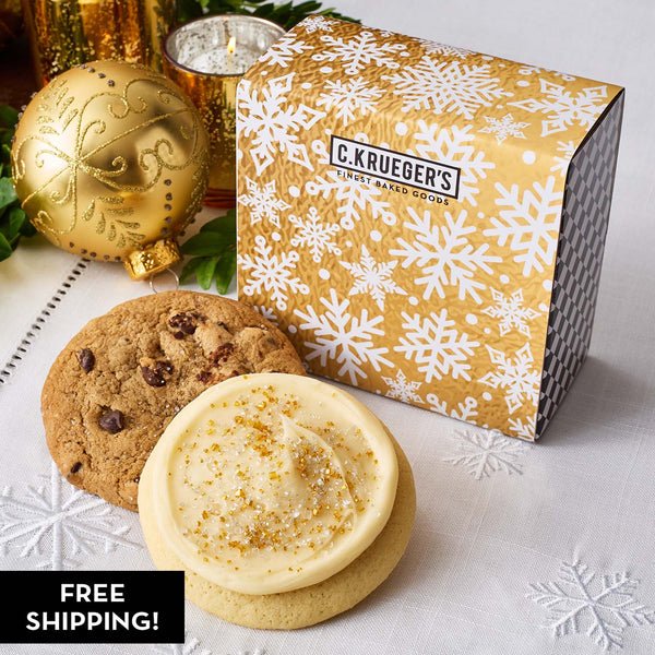 Gold Snowflake Duo Sampler - Assorted Cookies