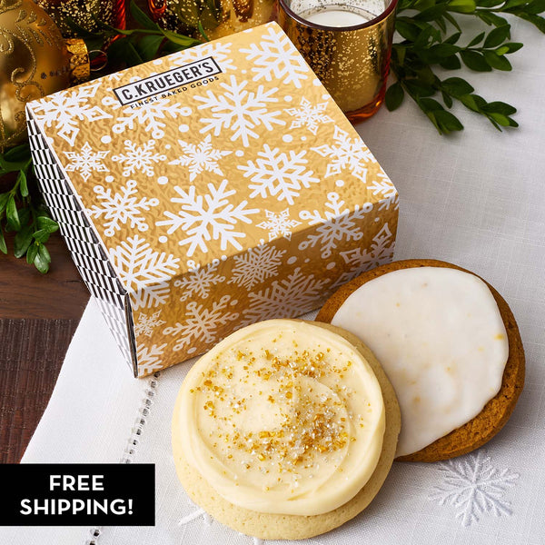Gold Snowflake Duo Sampler - Iced Cookies