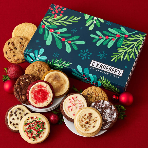 Winter Botanical Cookie Gift Boxes - Assorted Cookies