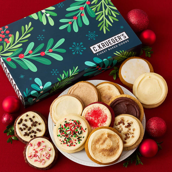 Winter Botanical Cookie Gift Boxes - Iced Cookies