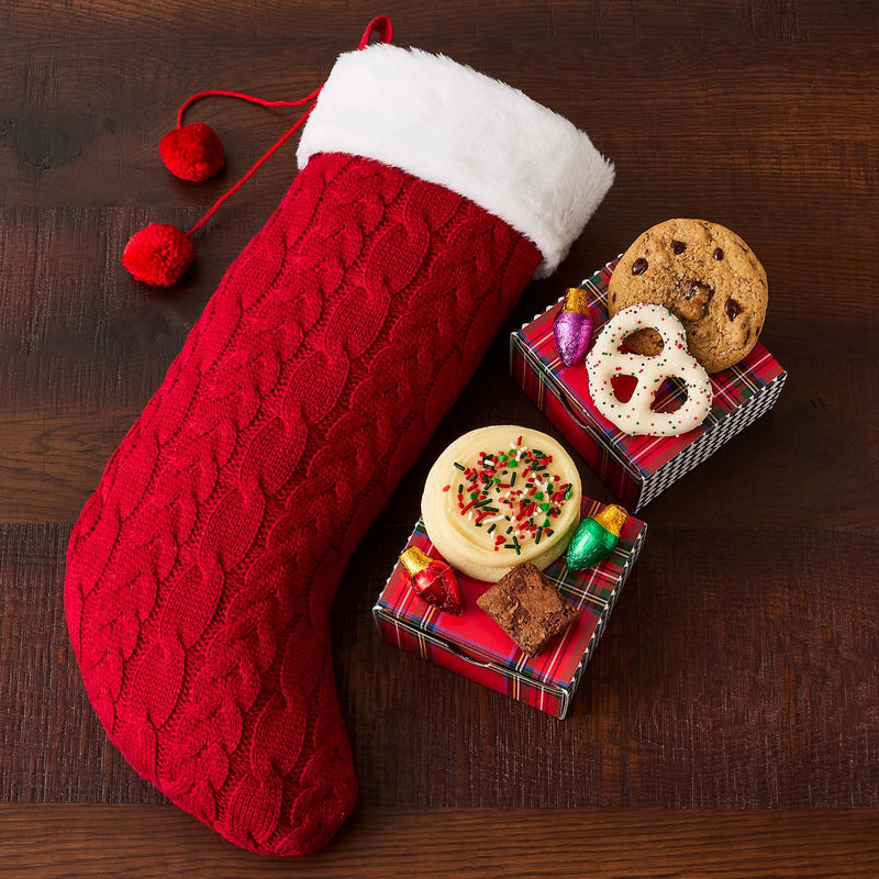 Tartan Plaid Red Stocking Gift – Cookies and Snacks