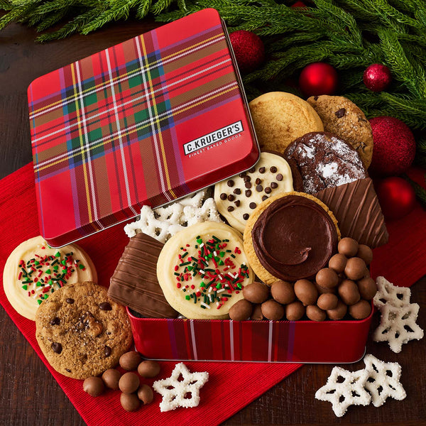 Tartan Plaid Cookie Gift Tin - Cookies and Snacks