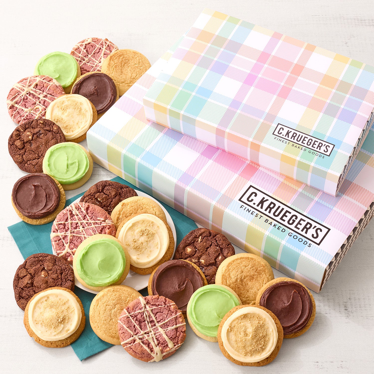 Pastel Plaid Cookie Gift Boxes - Select Your Cookies – C.KRUEGER'S
