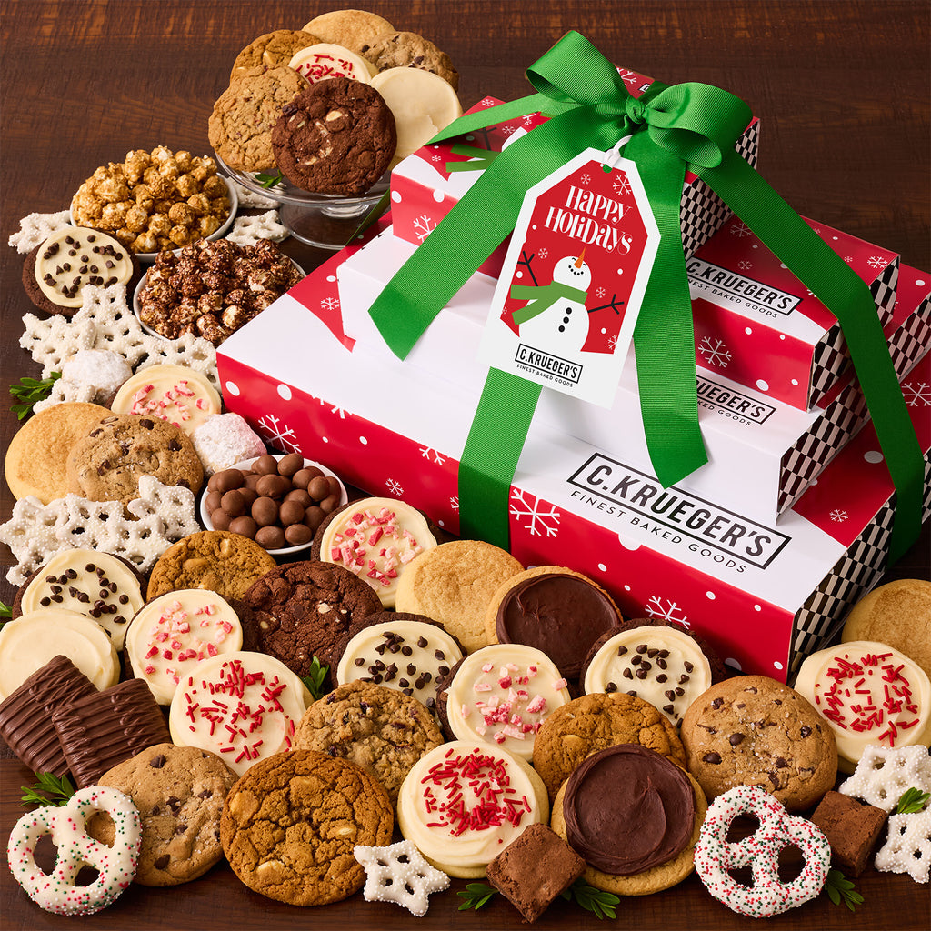 Joyful Snowman VIP Gift Stack – Cookies and Snacks – C.KRUEGER'S