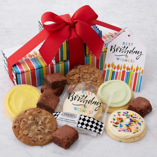 Birthday Wishes Sampler Gift Stack - Cookies and Brownies