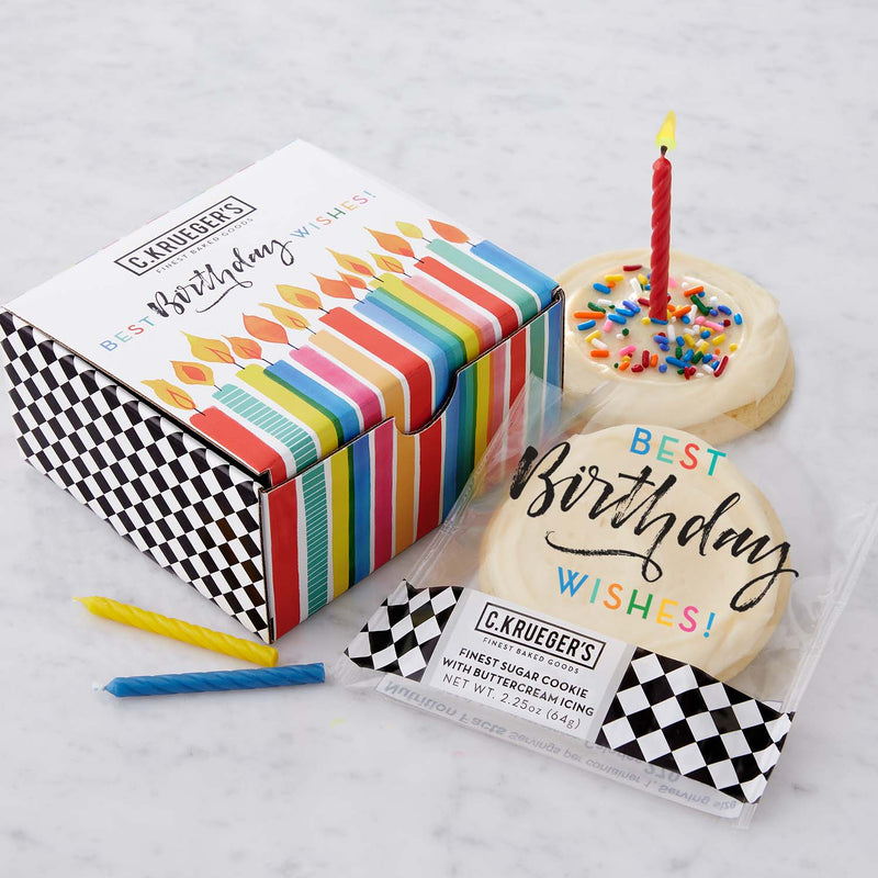Best Birthday Wishes Cookies and Candles Duo Gift Box Sampler