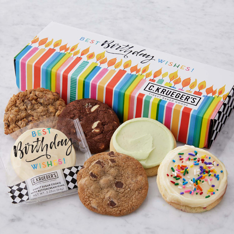 Best Birthday Wishes Half Dozen Cookie Gift Box Assorted Flavors