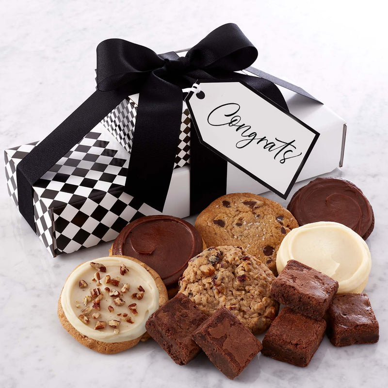 Congrats Cookies and Brownies Gift Box Sampler Stack