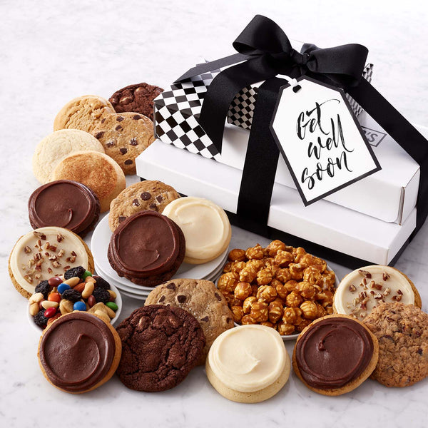 Get Well Cookies and Snacks Gift Stack