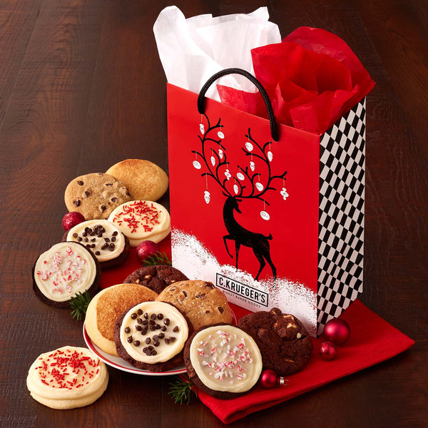 Winter Deer Gift Bag - Assorted Cookies
