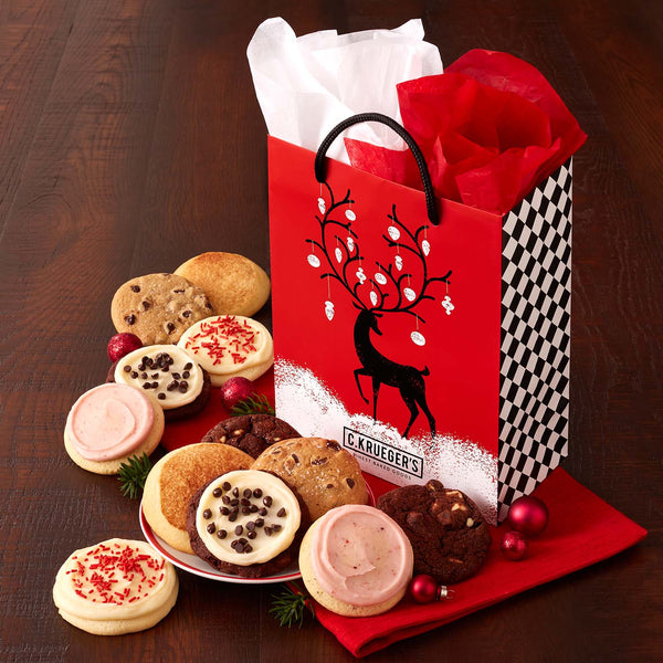 Winter Deer Gift Bag - Assorted Cookies