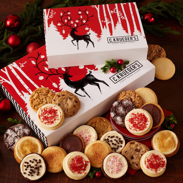 Winter Deer Cookie Gift Boxes - Assorted Cookies