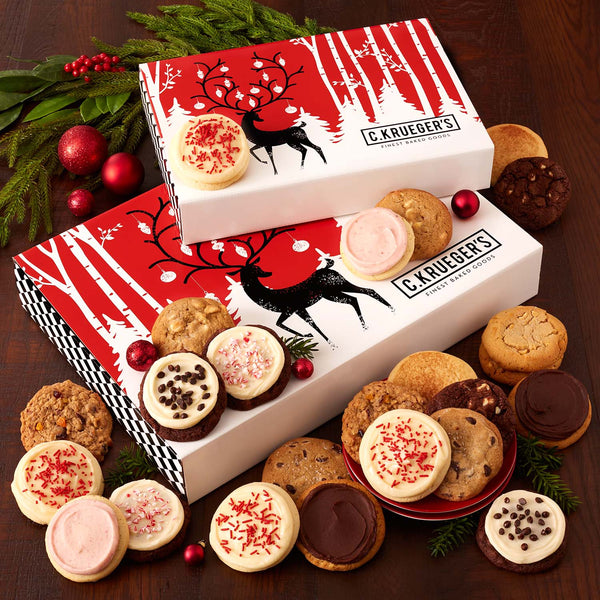 Winter Deer Cookie Gift Box - Assorted Cookies