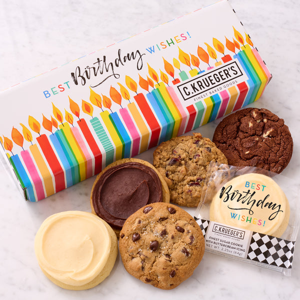 Birthday Wishes Half Dozen Sampler - Select Your Cookies