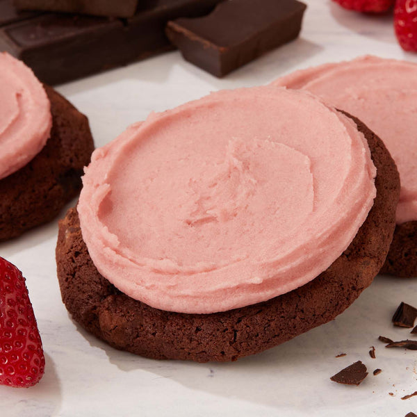 Finest Double Chocolate Cookie with Strawberry Icing