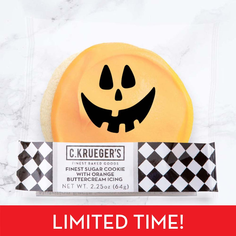 Finest Sugar Cookie with Orange Buttercream Icing and  Halloween Jack-O-Lantern Film