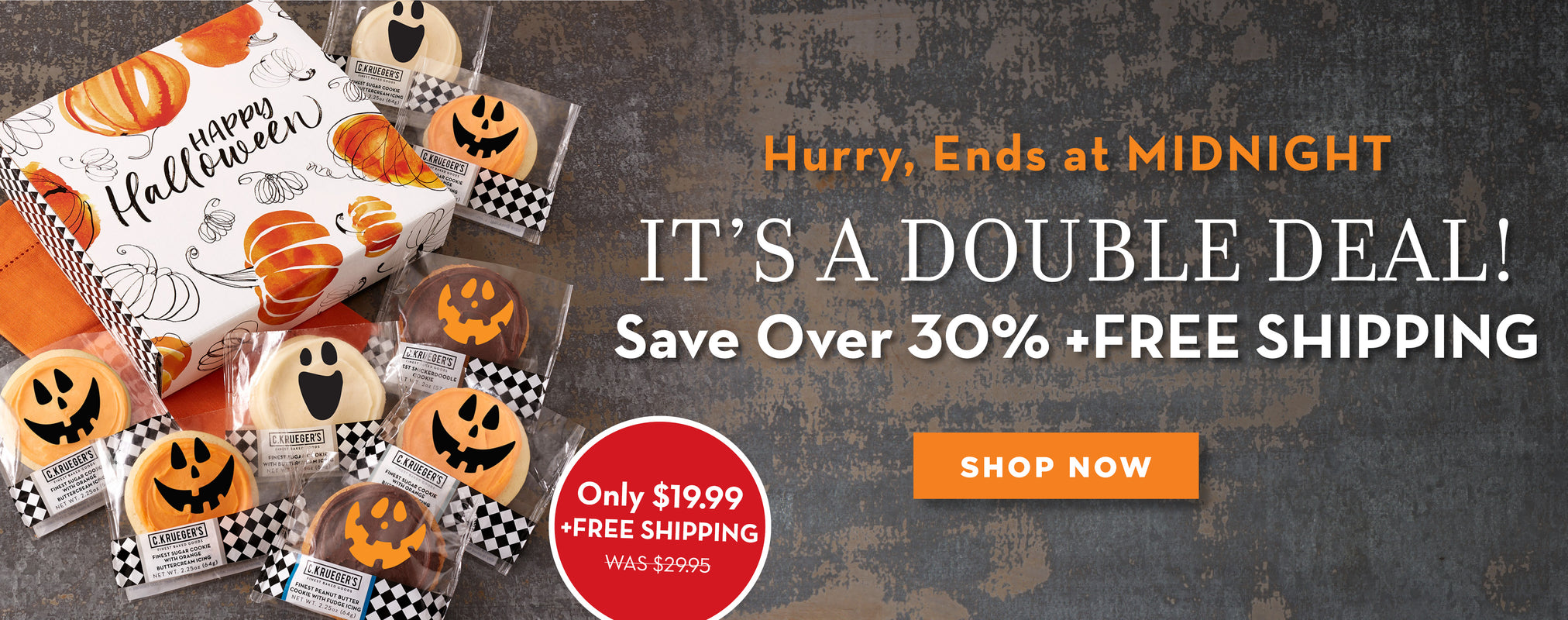 It's a Double Deal! Save over 30% off + Free Shipping on our Halloween Bakery Box!
