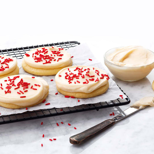 Just the Cookies - Buttercream Iced Sugar Cookies with Red Sprinkles