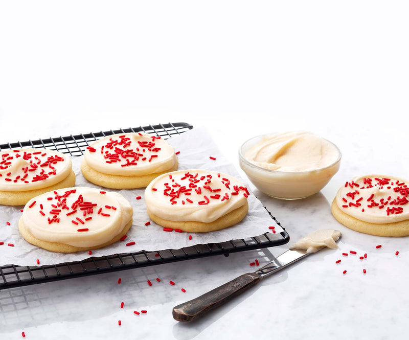 Just the Cookies - Buttercream Iced Sugar Cookies with Red Sprinkles