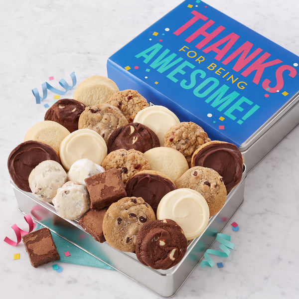 Thanks For Being Awesome Two Dozen Cookies & Brownies Gift Tin