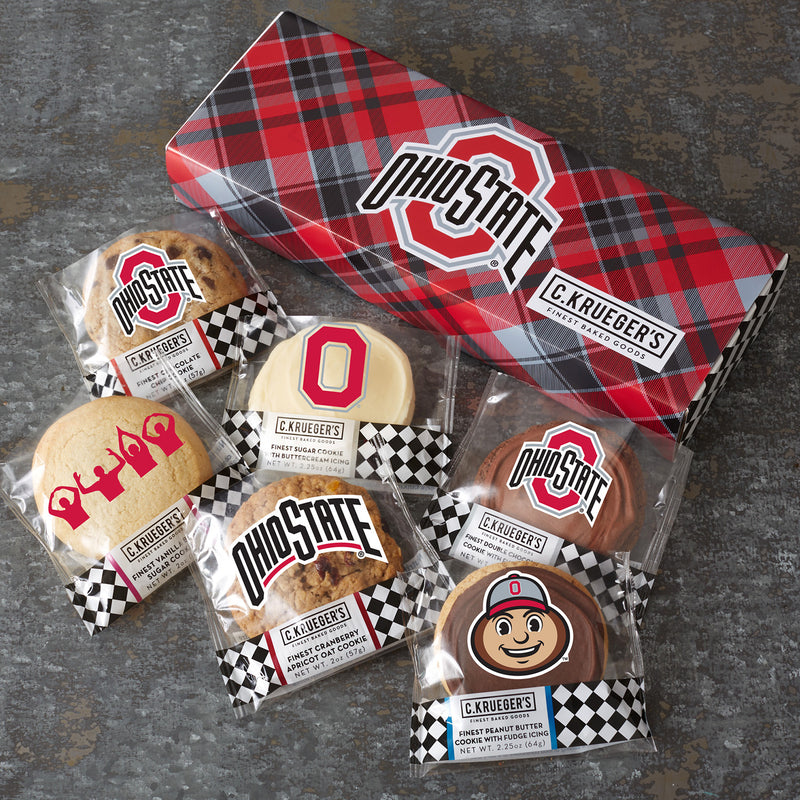OSU Scarlet & Grey Half Dozen Cookie Gift Box Sampler - Assorted