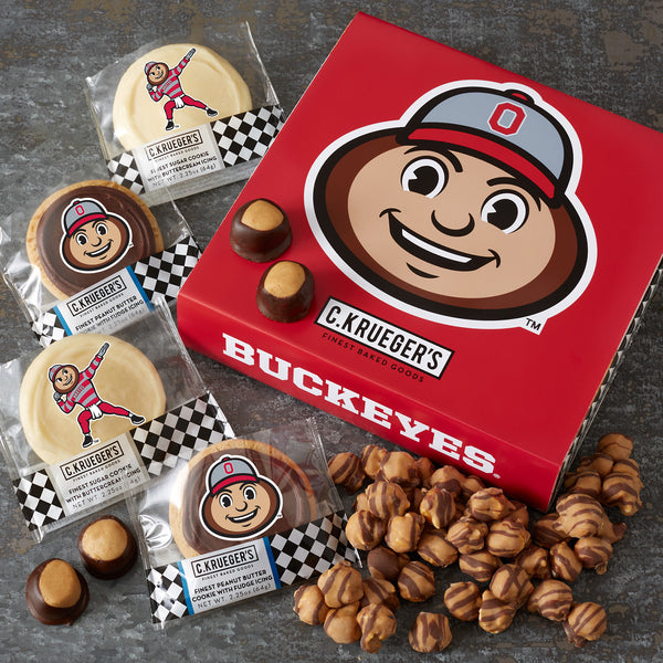 OSU Brutus Buckeye 9 Count Cookies and Snacks Sampler Gift Box
