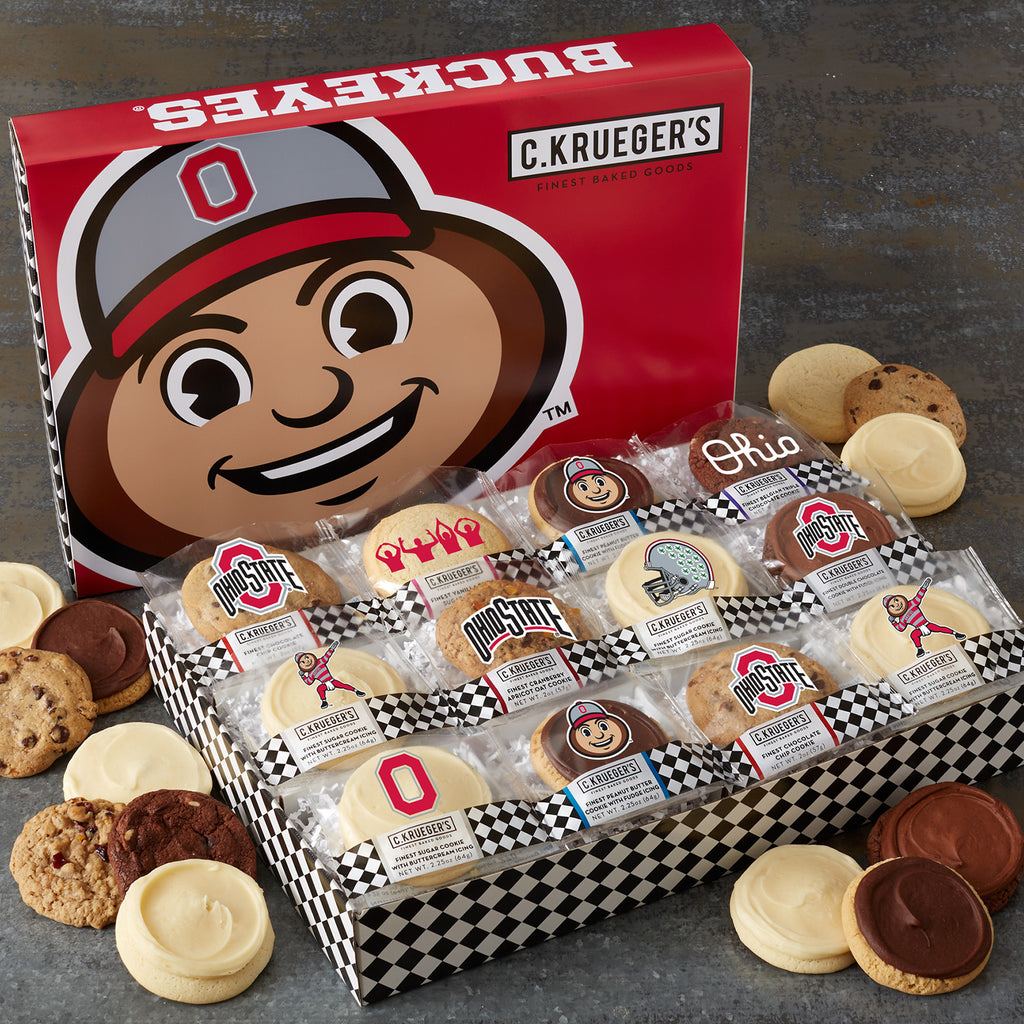 OSU Scarlet & Grey Plaid Cookie Gift Box - Assorted Flavors