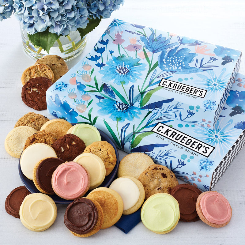 Michael J Fox Foundation Indigo Blooms Cookie Gift Box - Assorted