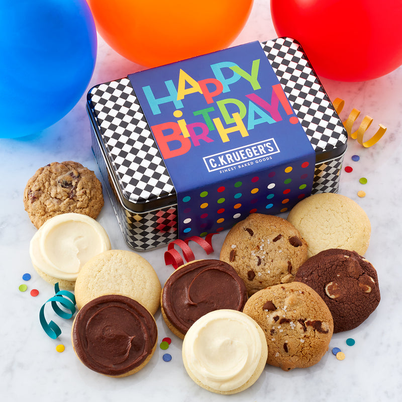 Birthday Celebration Mini Cookie Gift Tin - Assorted Flavors