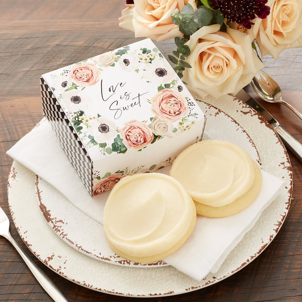 Blush Rose Wedding Duo Cookie Gift Box Sampler