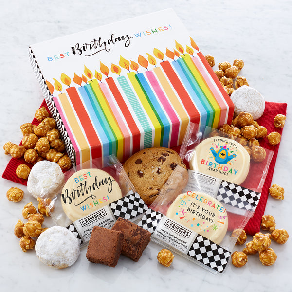 Birthday Wishes Gift Box Sampler - Cookies and Snacks