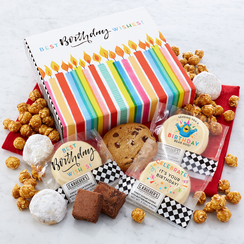 Birthday Wishes Cookies and Snacks Gift Box Sampler