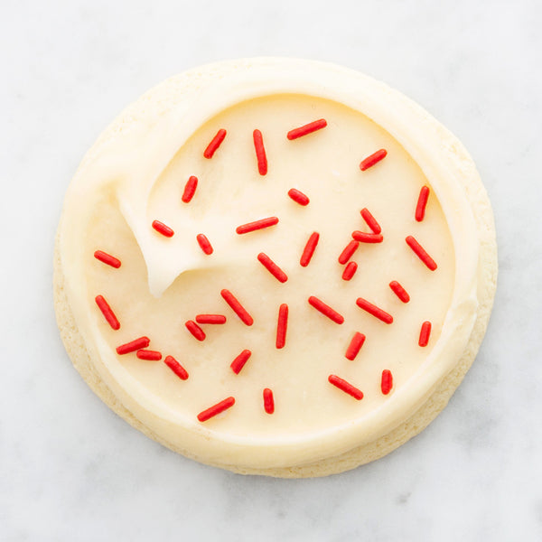 Finest Sugar Cookie with Buttercream Icing & Red Sprinkles