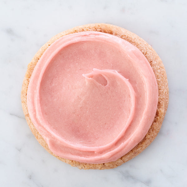 Very Berry Strawberry Buttercream Iced Cookie
